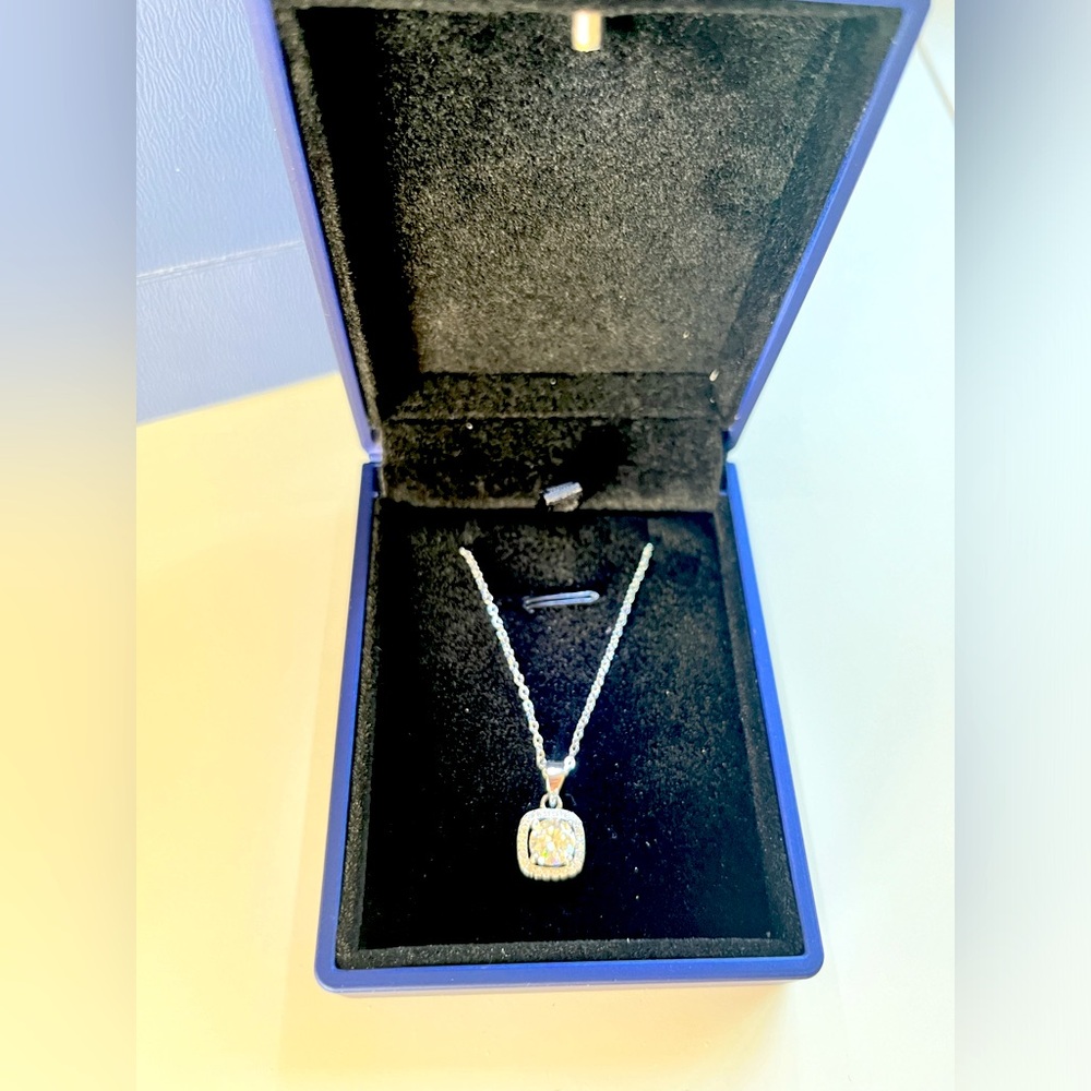 moissanite lab grown diamond necklace with certificate